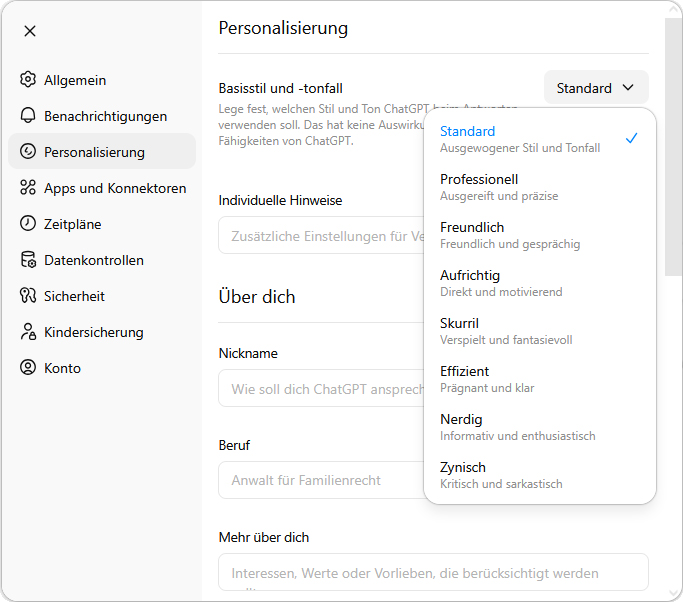 Personnaliser ChatGPT